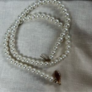 Faux pearls vintage style clasp 18 inches Cottagecore Girlhoodcore necklace